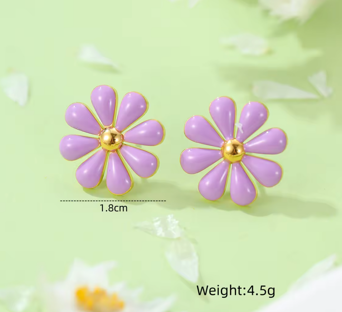 Enamel Flower Stud Earrings