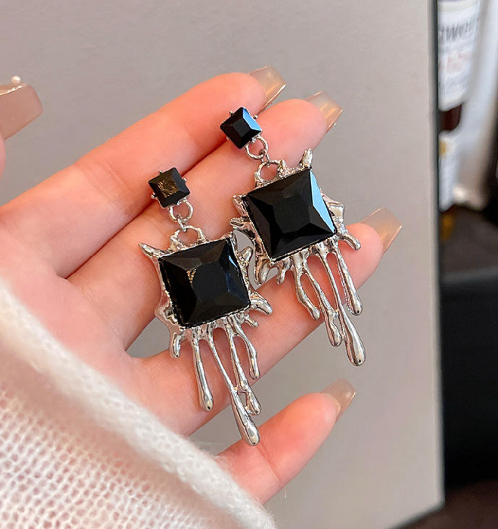 Electroplated Alloy Geometric Earrings